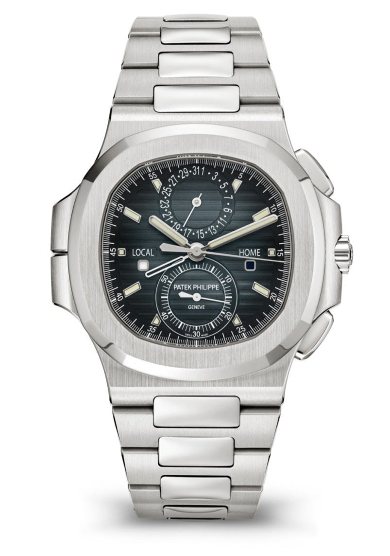 Patek Philippe Nautilus 40 mm Steel Nautilus Travel Time Chronograph Blue Dial 59901A 011