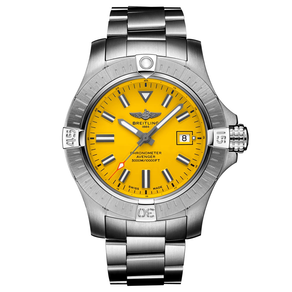 Breitling Avenger Seawolf 45mm Yellow Dial Automatic Gents Watch A17319101I1A1