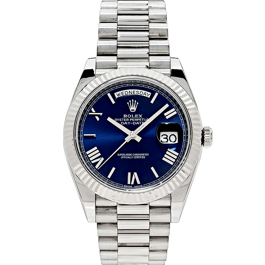 Rolex Day Date President 40mm Blue Dial Watch 228239