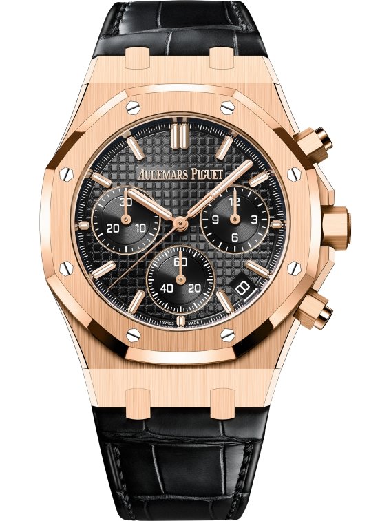 Audemars Piguet ROYAL OAK SELFWINDING CHRONOGRAPH Black Dial Black alligator strap