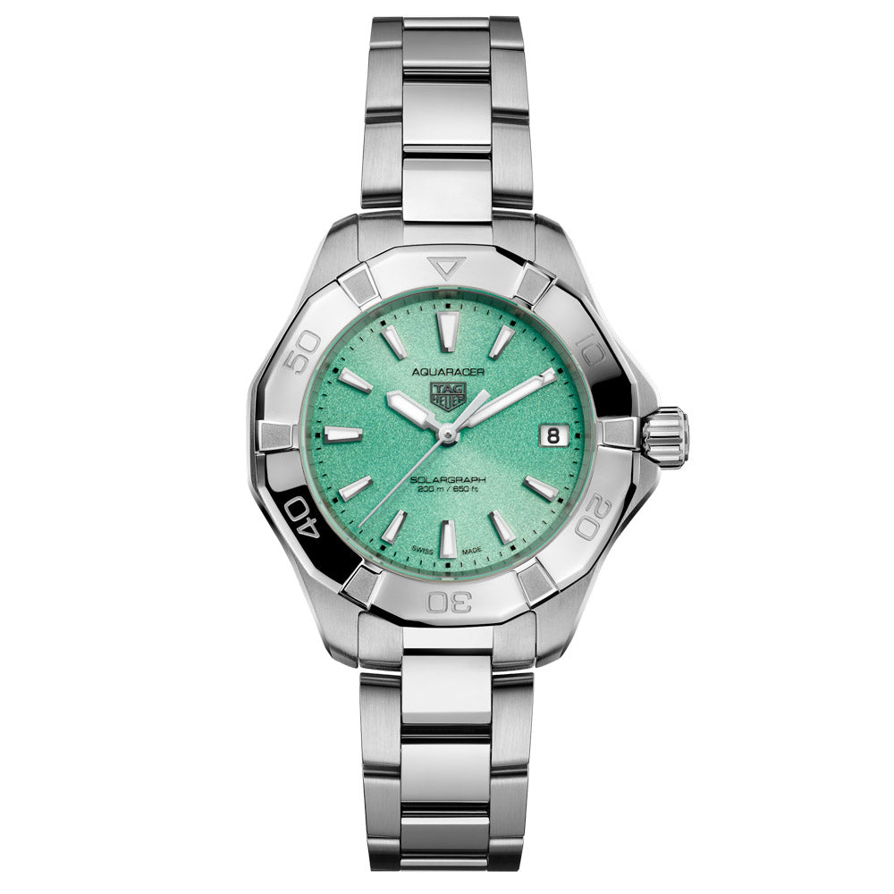TAG Heuer Aquaracer Professional 200 Solargraph Turquoise Dial 34mm Quartz Ladies Watch WBP1315 BA0005