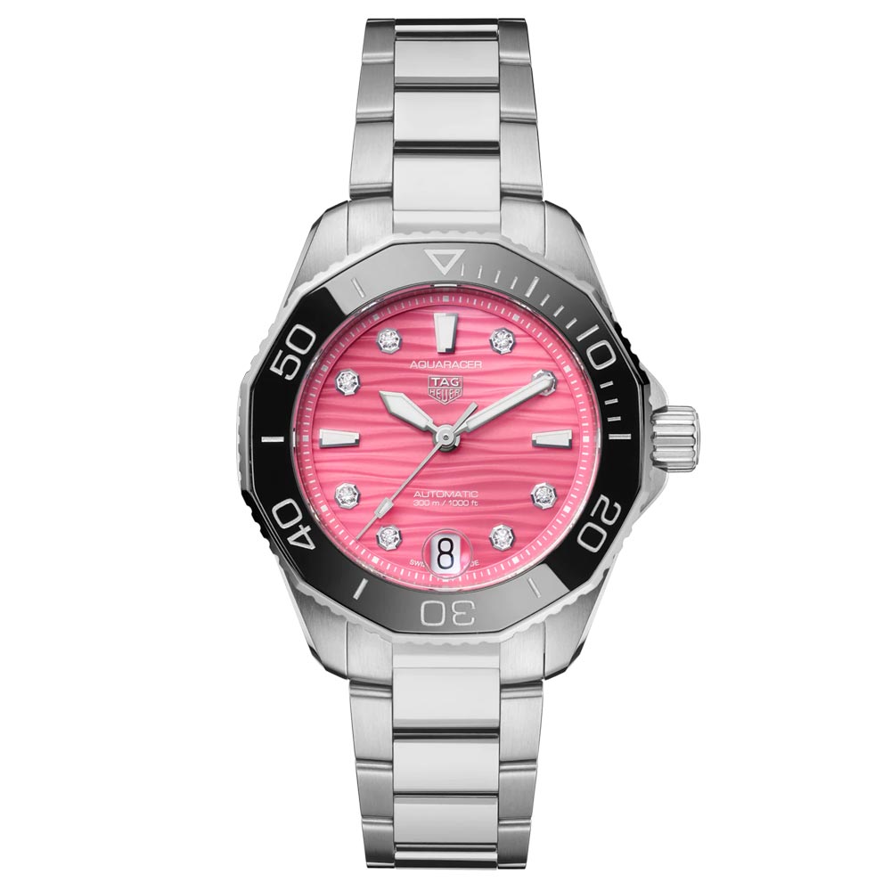 TAG Heuer Aquaracer Professional 300 Date 36mm Pink Dial Automatic Ladies Watch WBP231J BA0618