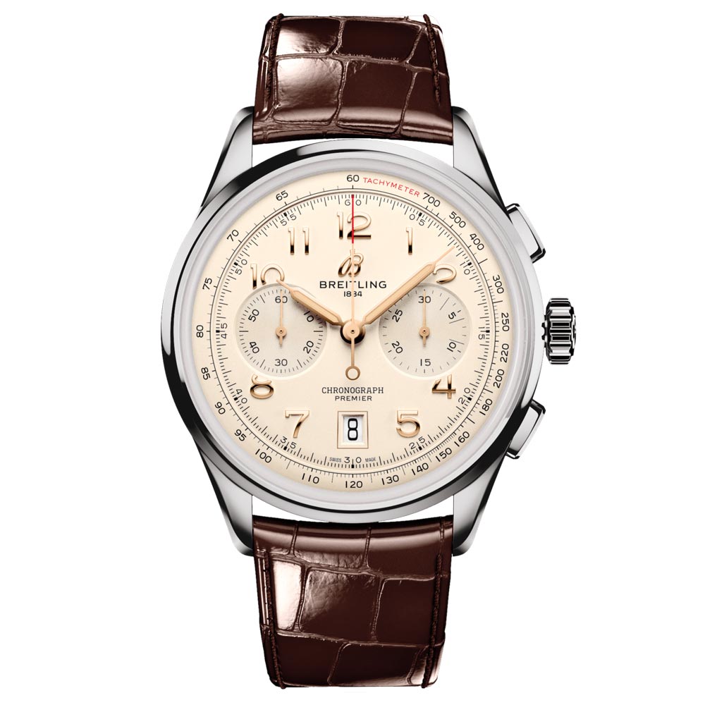 Breitling Premier B01 Chronograph 42mm Cream Dial Automatic Gents Watch AB0145211G1P1
