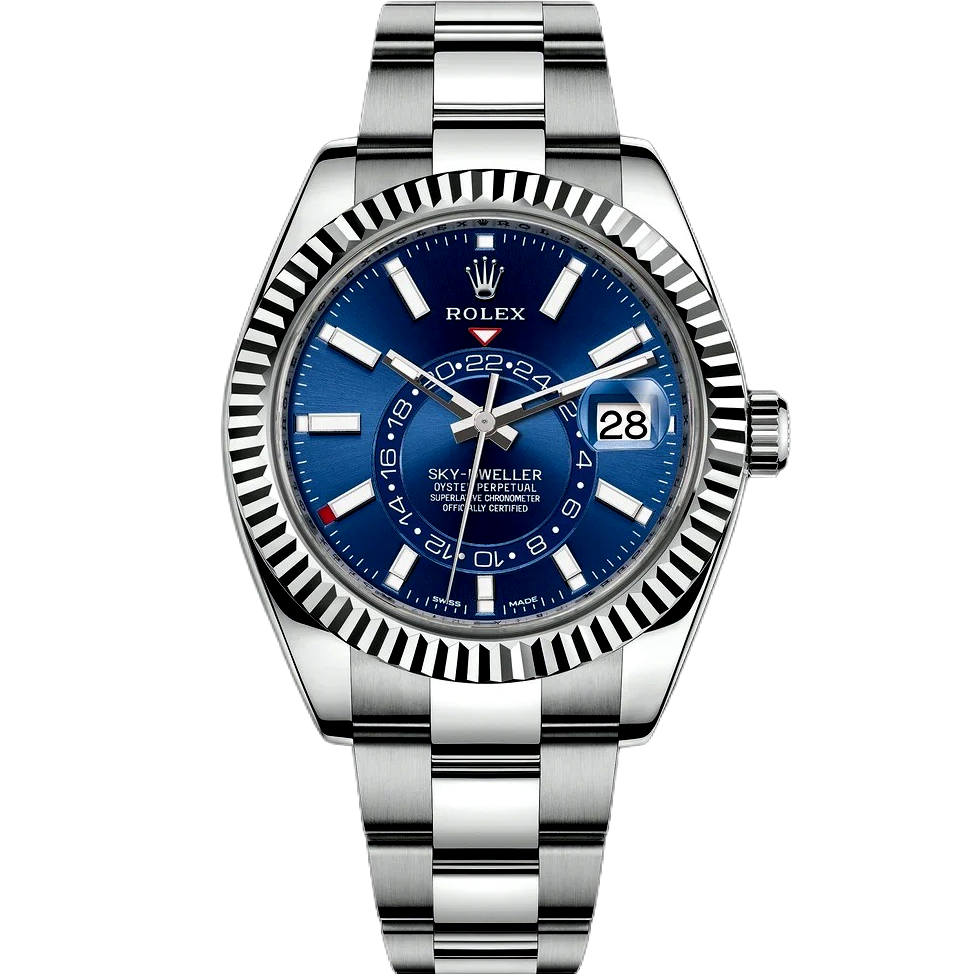 Rolex Sky Dweller Blue Dial Steel White Gold Watch 326934