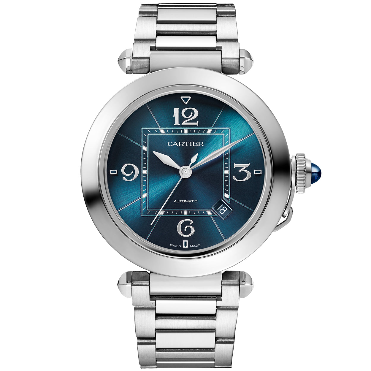 Pasha de Cartier 41mm Blue Dial Men's Automatic Bracelet Watch