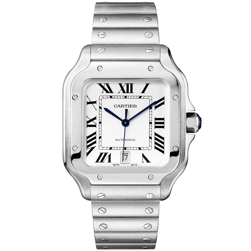 Santos de Cartier Large Steel Bracelet Strap Watch