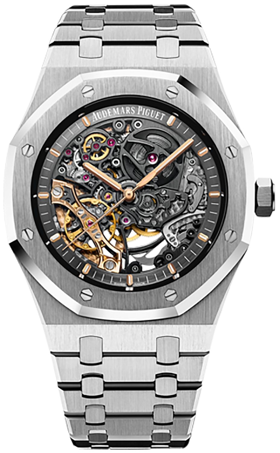 Audemars Piguet Royal Oak Double Balance Wheel Openwork Stainless Steel Skeleton Dial