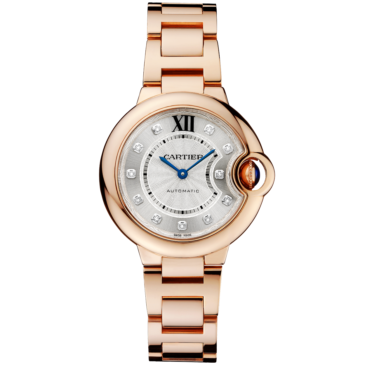 Ballon Bleu de Cartier 33mm 18ct Rose Gold Diamond Dial Watch