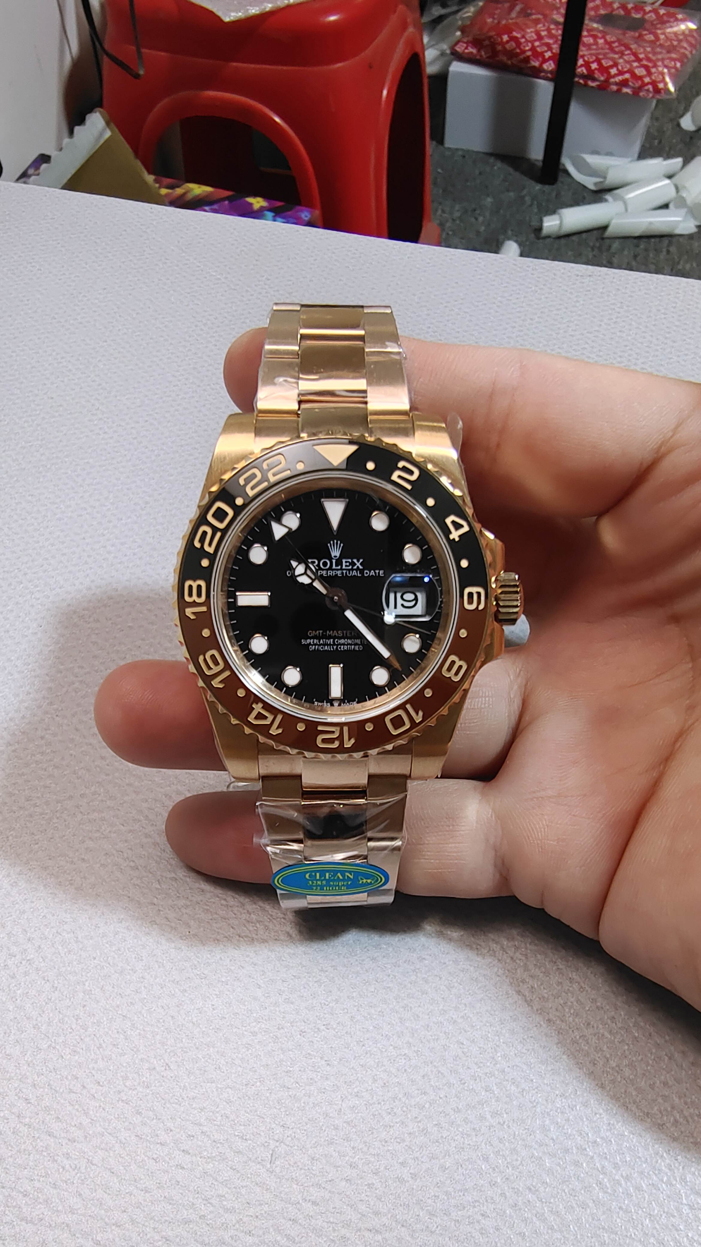 Rolex GMT Master 2 Ceramic Black 40mm dial Full Rose Gold Watch