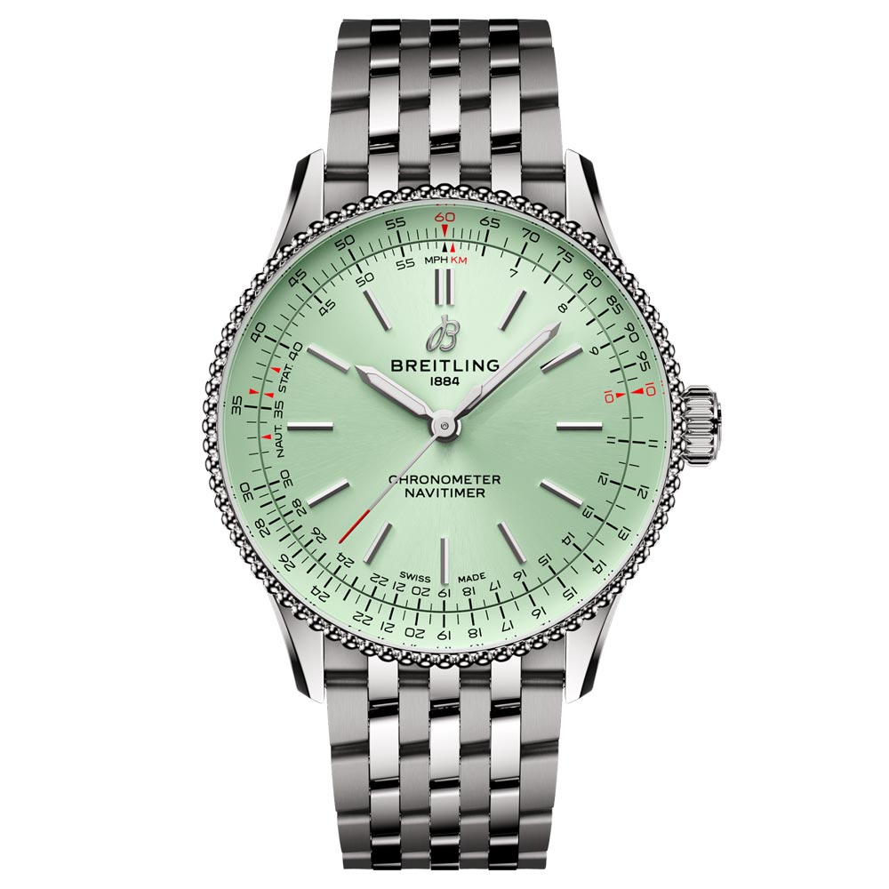 Breitling Navitimer 36mm Mint Green Dial Automatic Watch A17327361L1A1