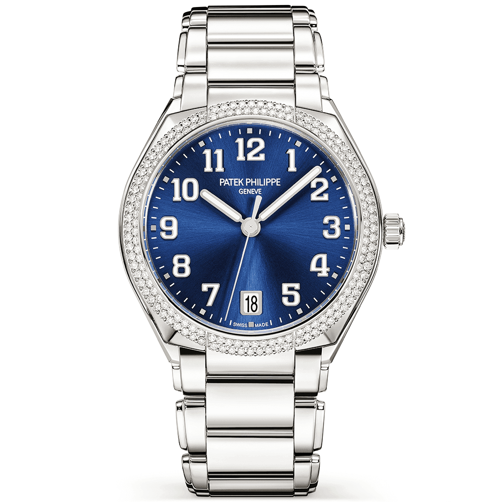 Patek Philippe Twenty 4 36mm Blue Sunburst Dial & Diamond Bezel Ladies Watch