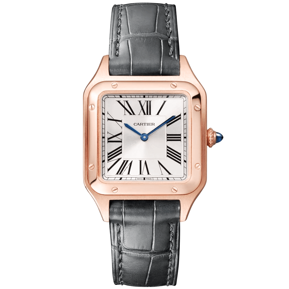 Cartier Santos Dumont Small 18ct Rose Gold Strap Watch