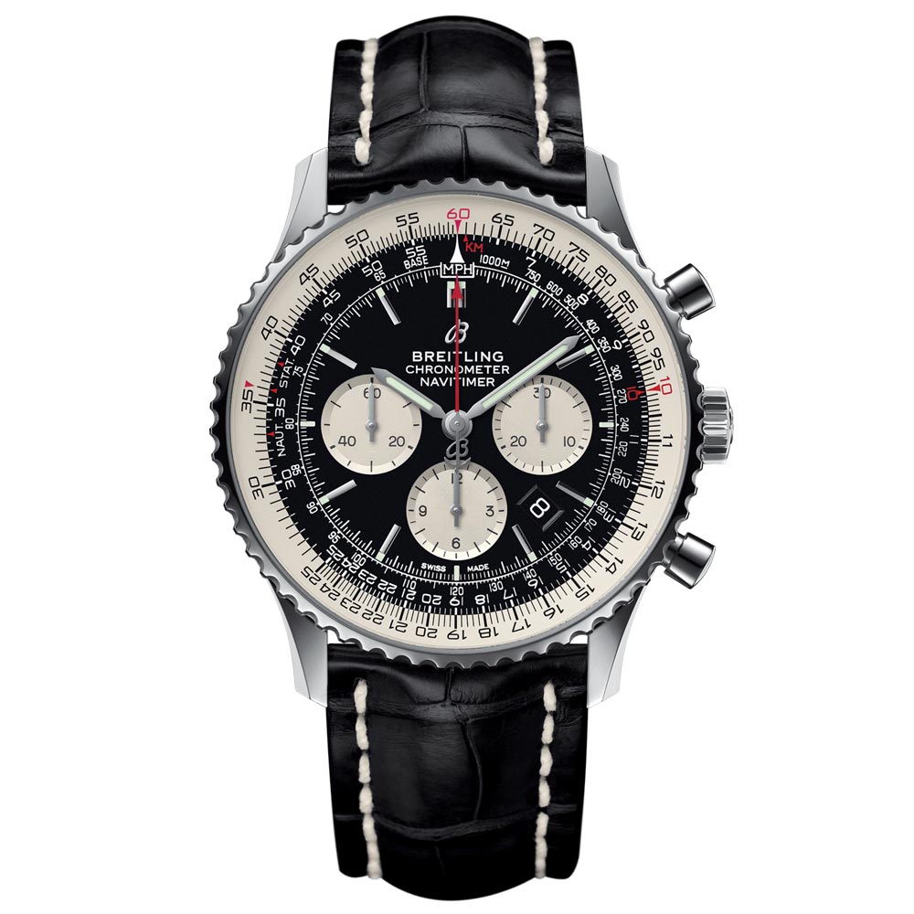 Breitling Navitimer B01 Chronograph 46mm Black Dial Automatic Gents Watch AB0127211B1P2
