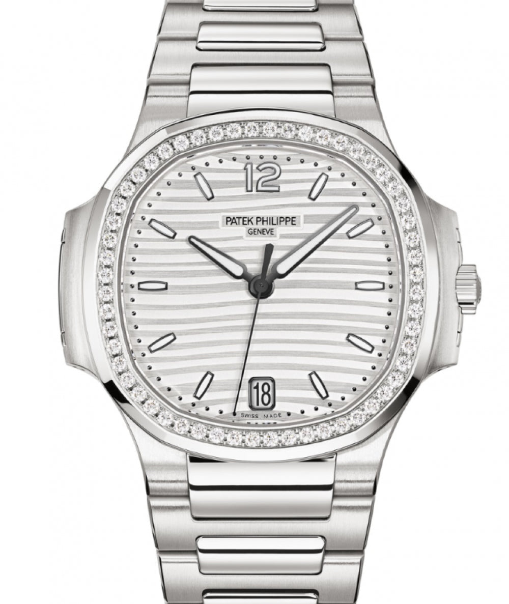 Patek Philippe Nautilus Diamond Bezel Silver Index Dial Reference #71181200A 010