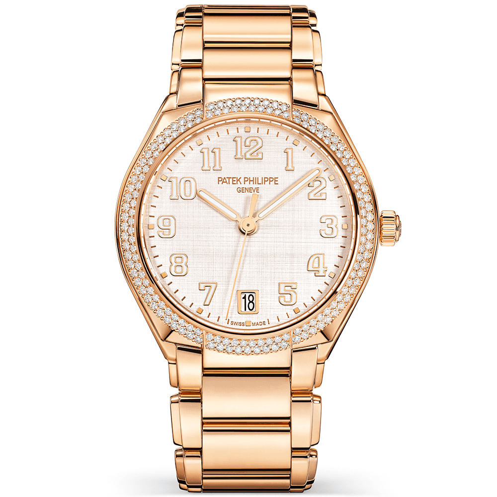 Patek Philippe Twenty 4 36mm 18ct Rose Gold & Silvery Patterned Dial Watch