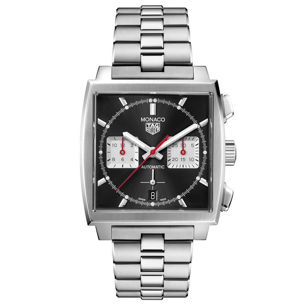 TAG Heuer Monaco 39mm Black Dial Automatic Chronograph Gents Watch CBL2113 BA0644