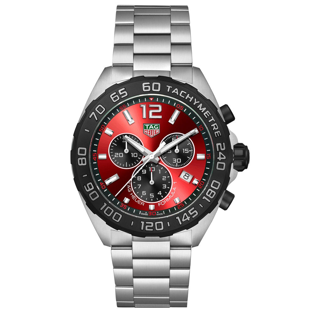 TAG Heuer Formula 1 43mm Red Dial Quartz Chronograph Gents Watch CAZ101AN BA0842