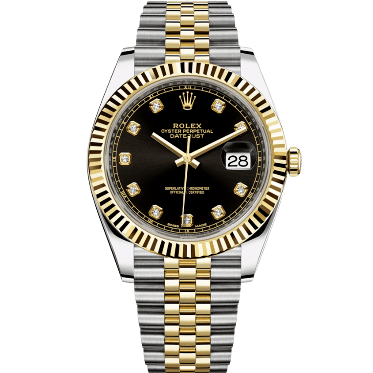 Rolex 126333 Datejust 41 Black Diamond Dial Jubilee Bracelet Watch