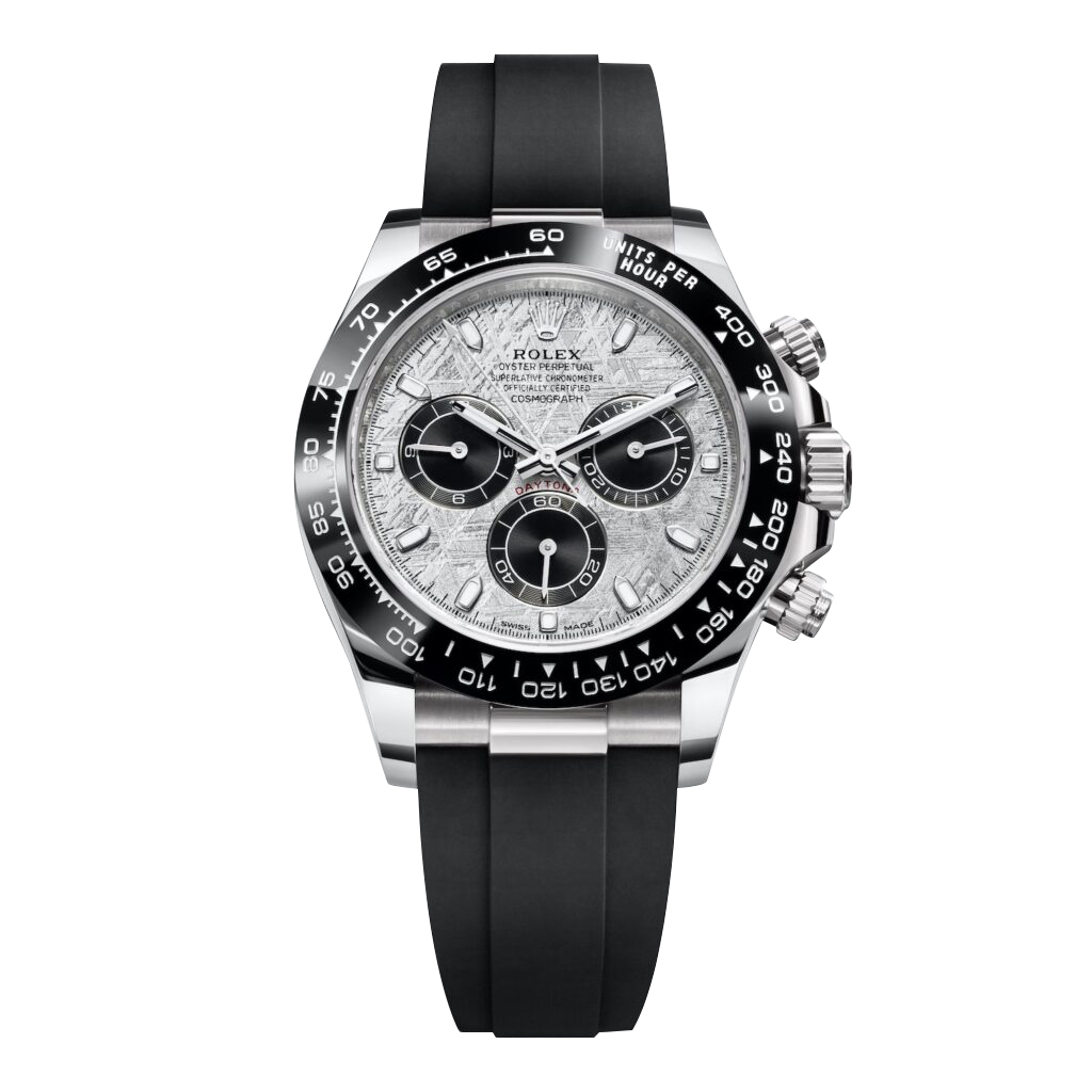 Rolex Cosmograph Daytona Meteorite and Black Index Dial Black Oysterflex Strap
