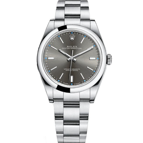 Rolex Oyster Perpetual 39mm Dark Rhodium Dial Watch 114300 0001