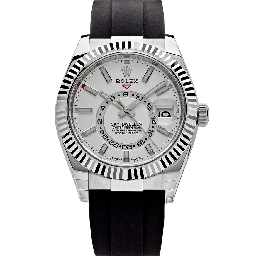 Rolex Sky Dweller Full White Oysterflex Watch