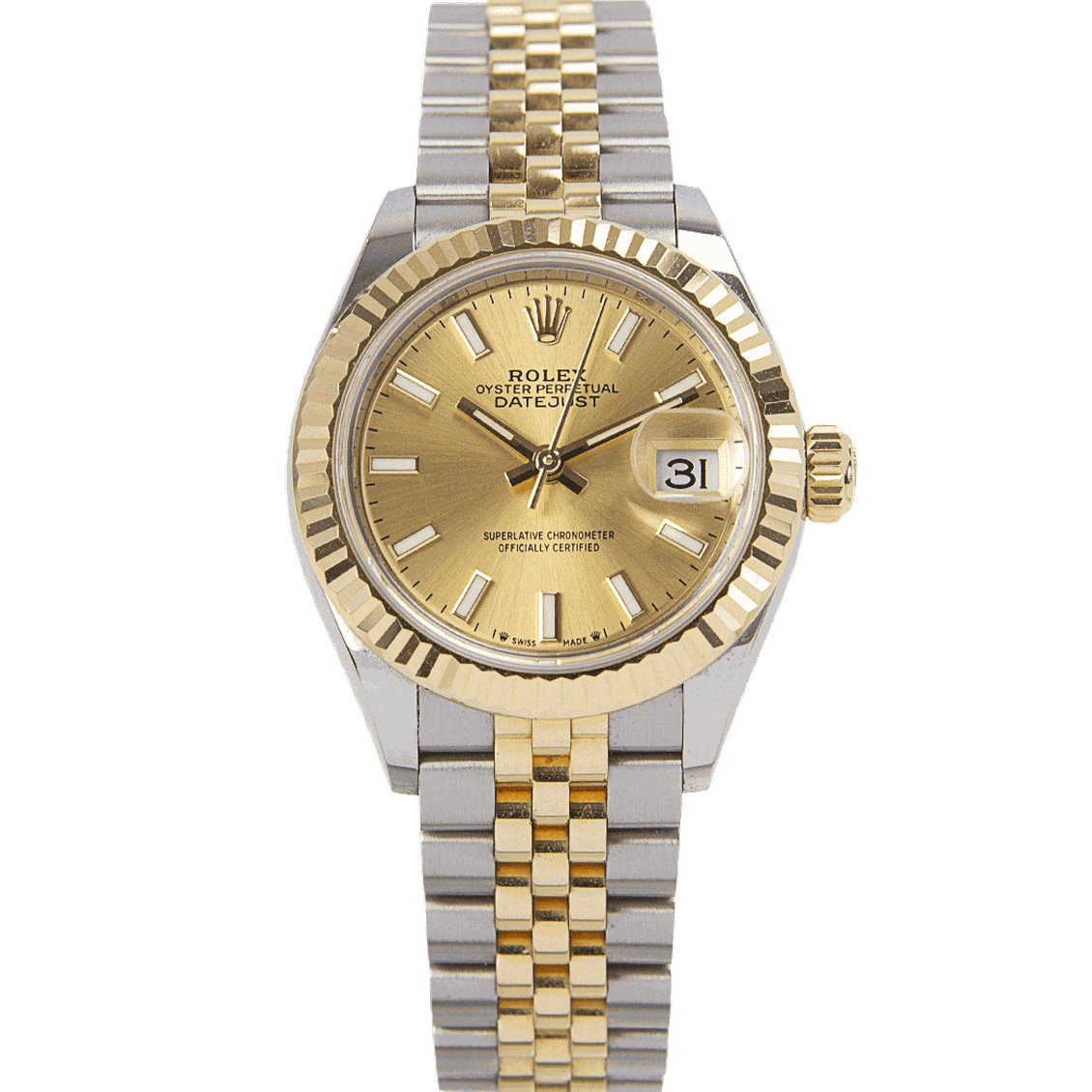 Rolex 279173 Datejust 28mm Gold Dial Watch