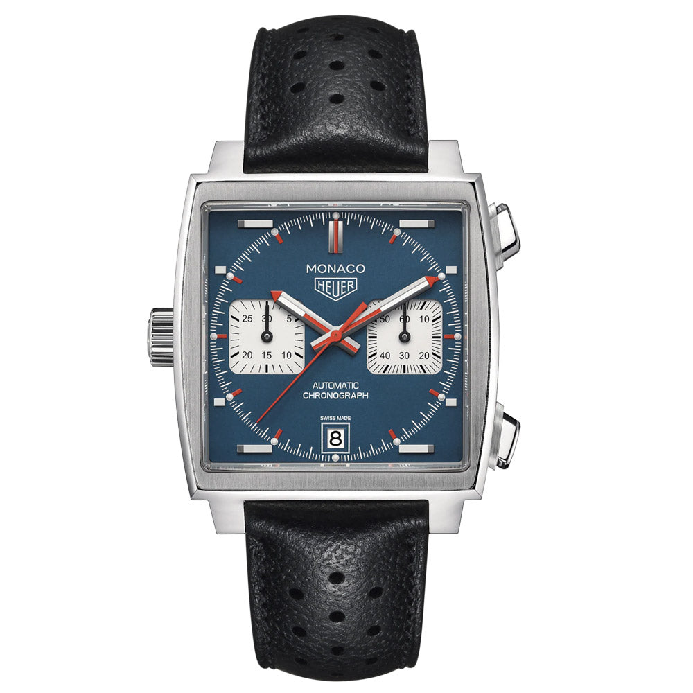 TAG Heuer Monaco 39mm Blue Dial Automatic Chronograph Gents Watch CAW211P FC6356