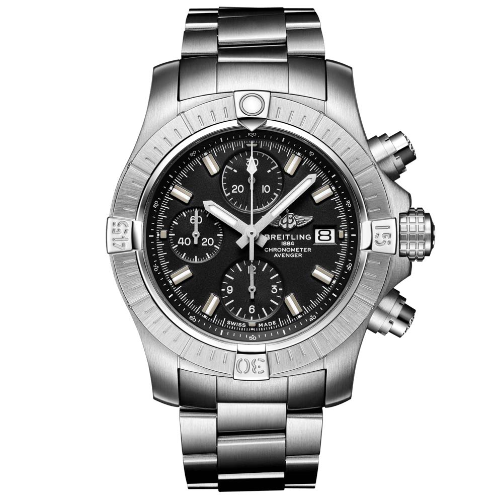 Breitling Avenger Chronograph 43mm Black Dial Automatic Gents Watch A13385101B1A1