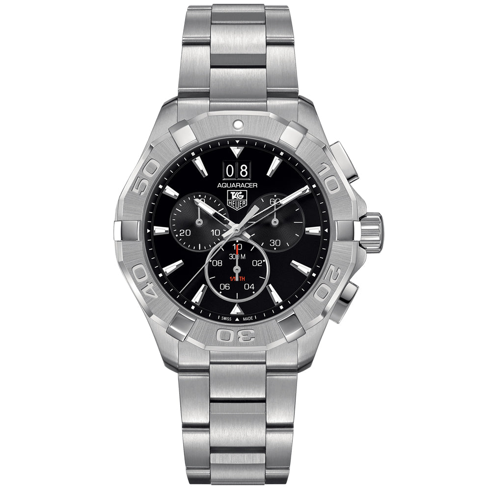 TAG Heuer Gents Aquaracer 43mm Black Dial Quartz Chronograph Gents Watch CAY1110 BA0927