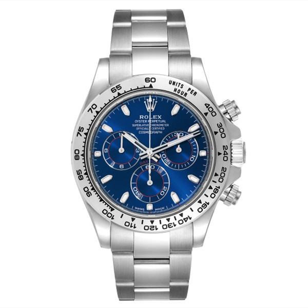 Rolex Daytona Blue Dial White Gold Chronograph
