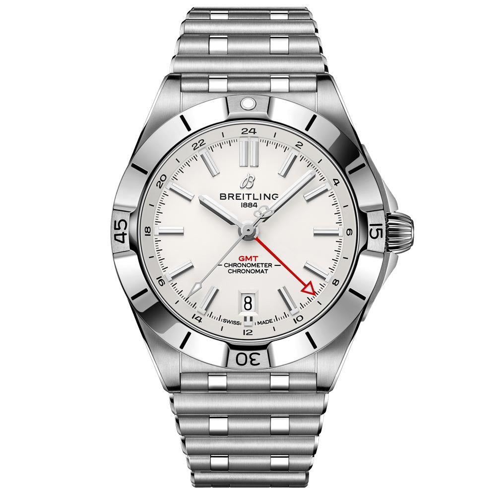 Breitling Chronomat GMT 40mm White Dial Automatic Gents Watch A32398101A1A1