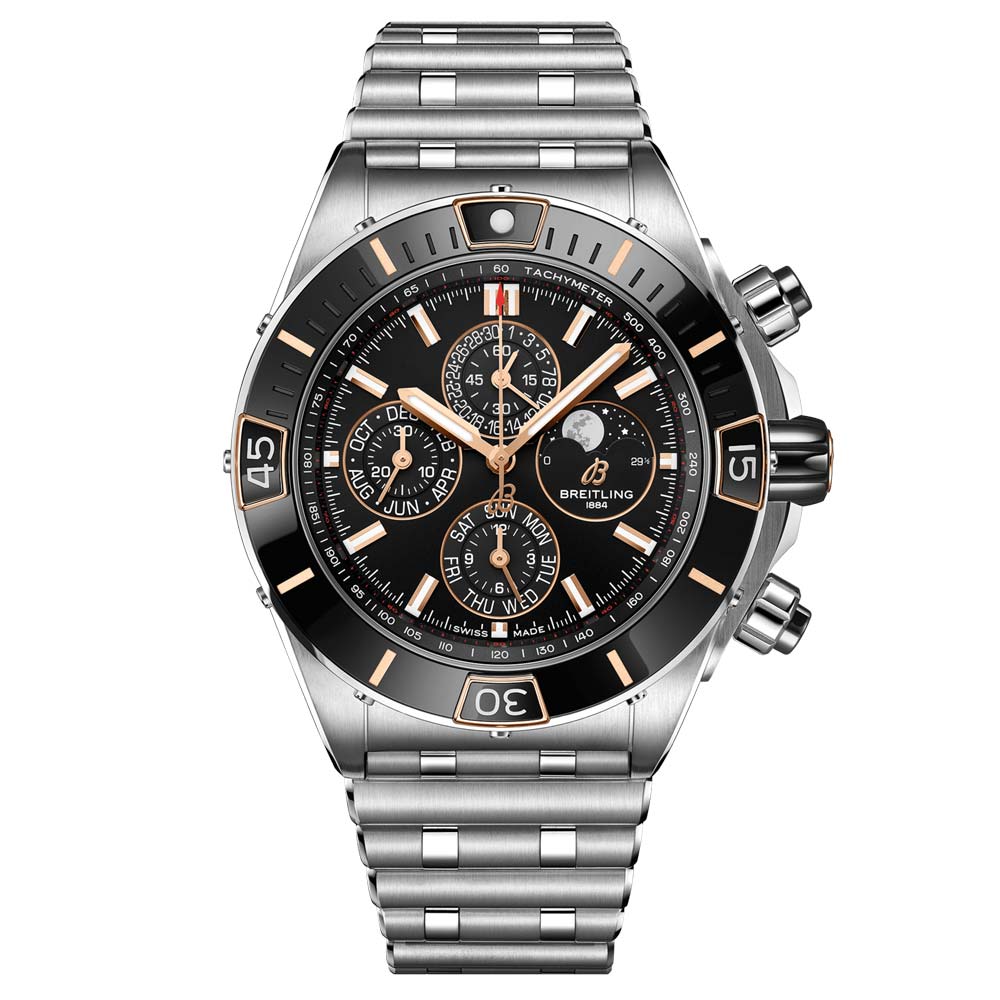 Breitling Super Chronomat 4 Years Calendar Moon Phase 44mm Black Dial Automatic Gents Watch I19320251B1A1