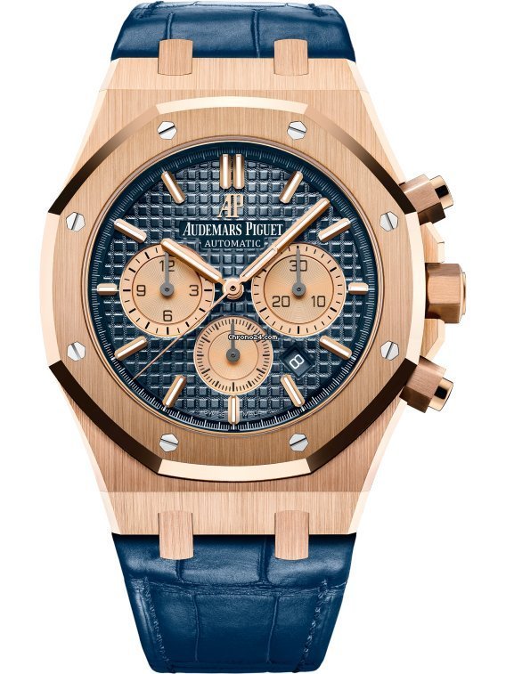 Audemars Piguet Royal Oak Chronograph Rose Gold Blue Dial