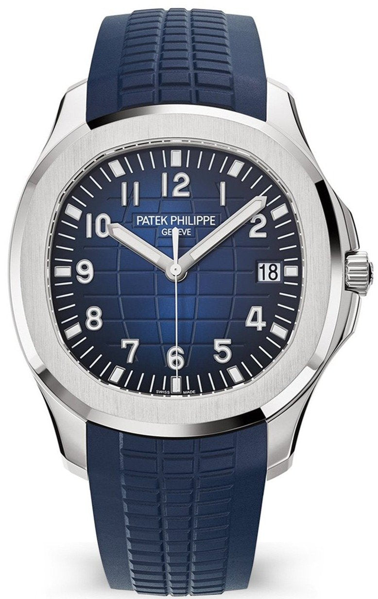 Patek Philippe Aquanaut White Gold Blue Embossed Dial Ref#5168G 001