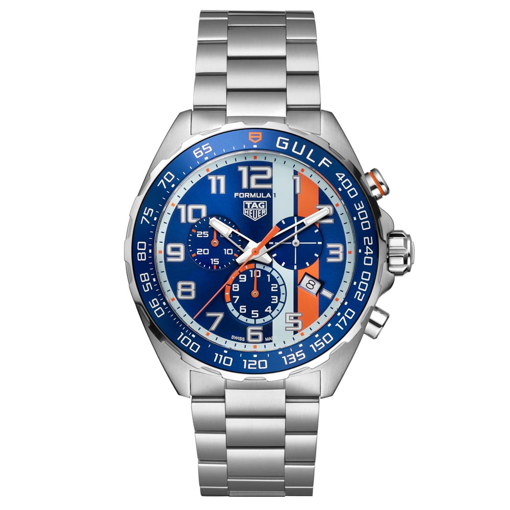 TAG Heuer Formula 1 Gulf Special Edition 43mm Blue Dial Quartz Chronograph Gents Watch CAZ101AT BA0842