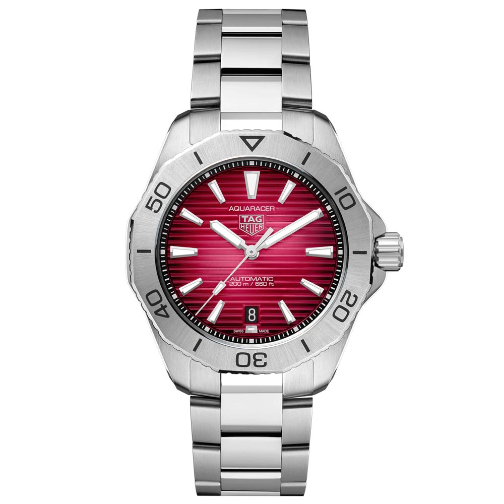 TAG Heuer Aquaracer Professional 200 Red Dial 40mm Automatic Gents Watch WBP2114 BA0627