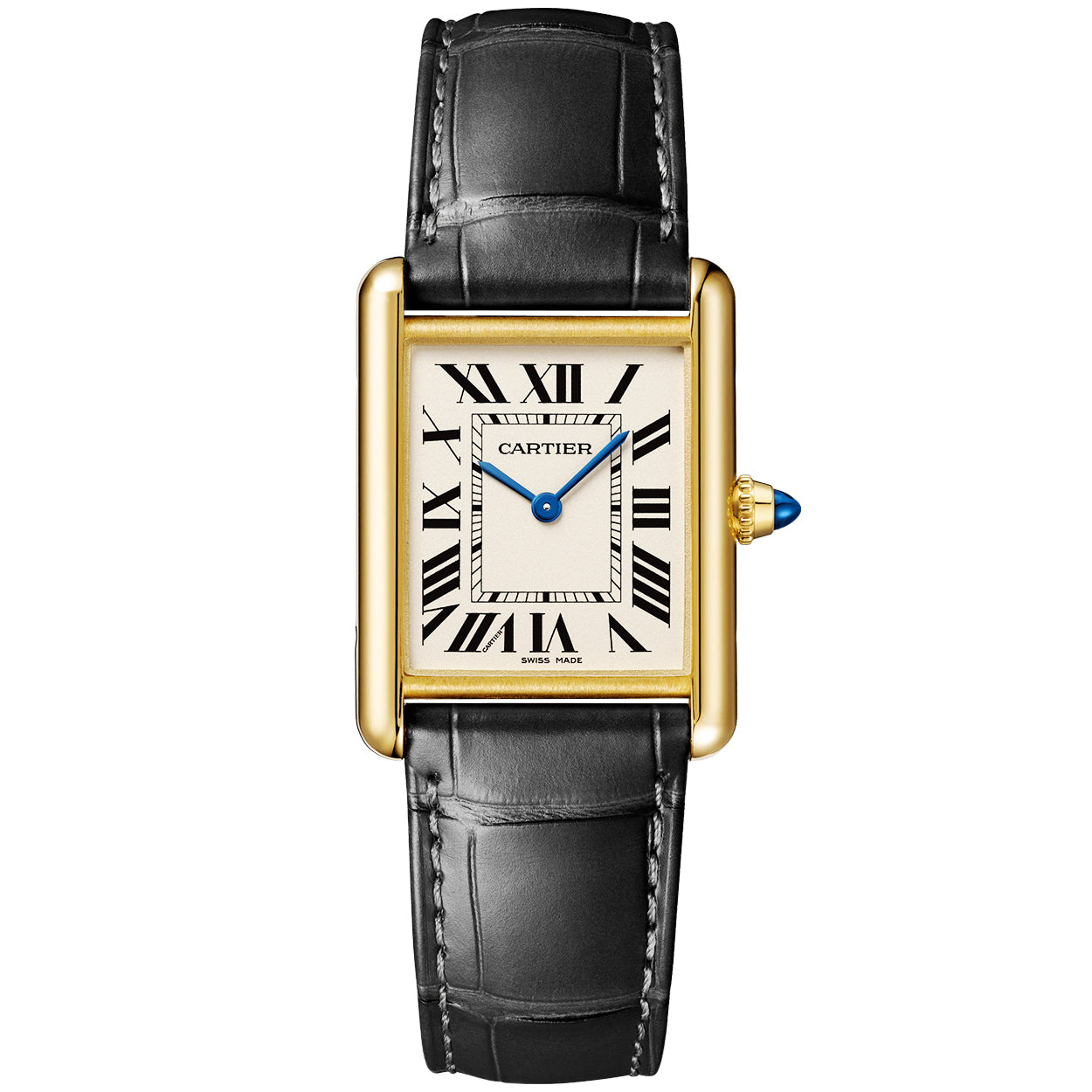 Cartier Tank Louis Cartier 18ct Yellow Gold Large Model Leather Strap Watch