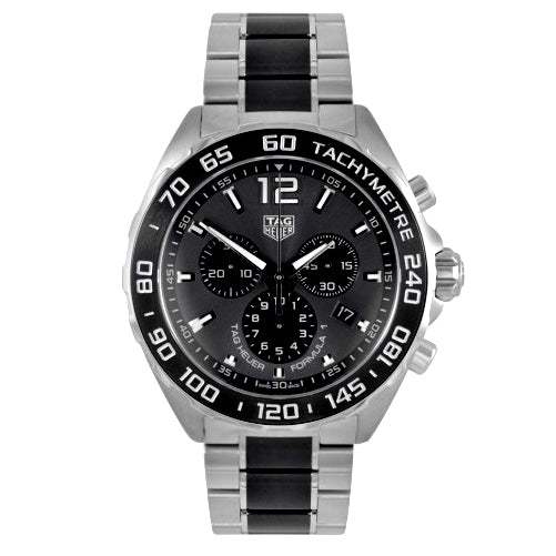 TAG Heuer Formula 1 43mm Grey Dial Steel Ceramic Quartz Chronograph Gents Watch CAZ1011 BA0843