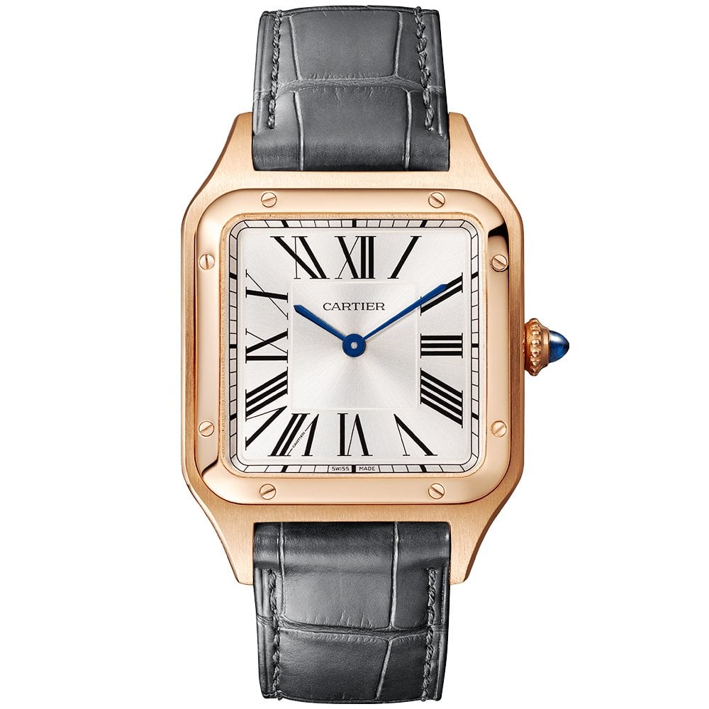 Cartier Santos Dumont 18ct Rose Gold Large Steel Strap Watch