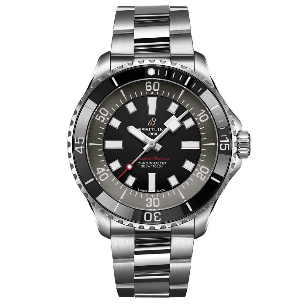 Breitling Superocean 44mm Black Dial Automatic Gents Watch A173765A1B1A1