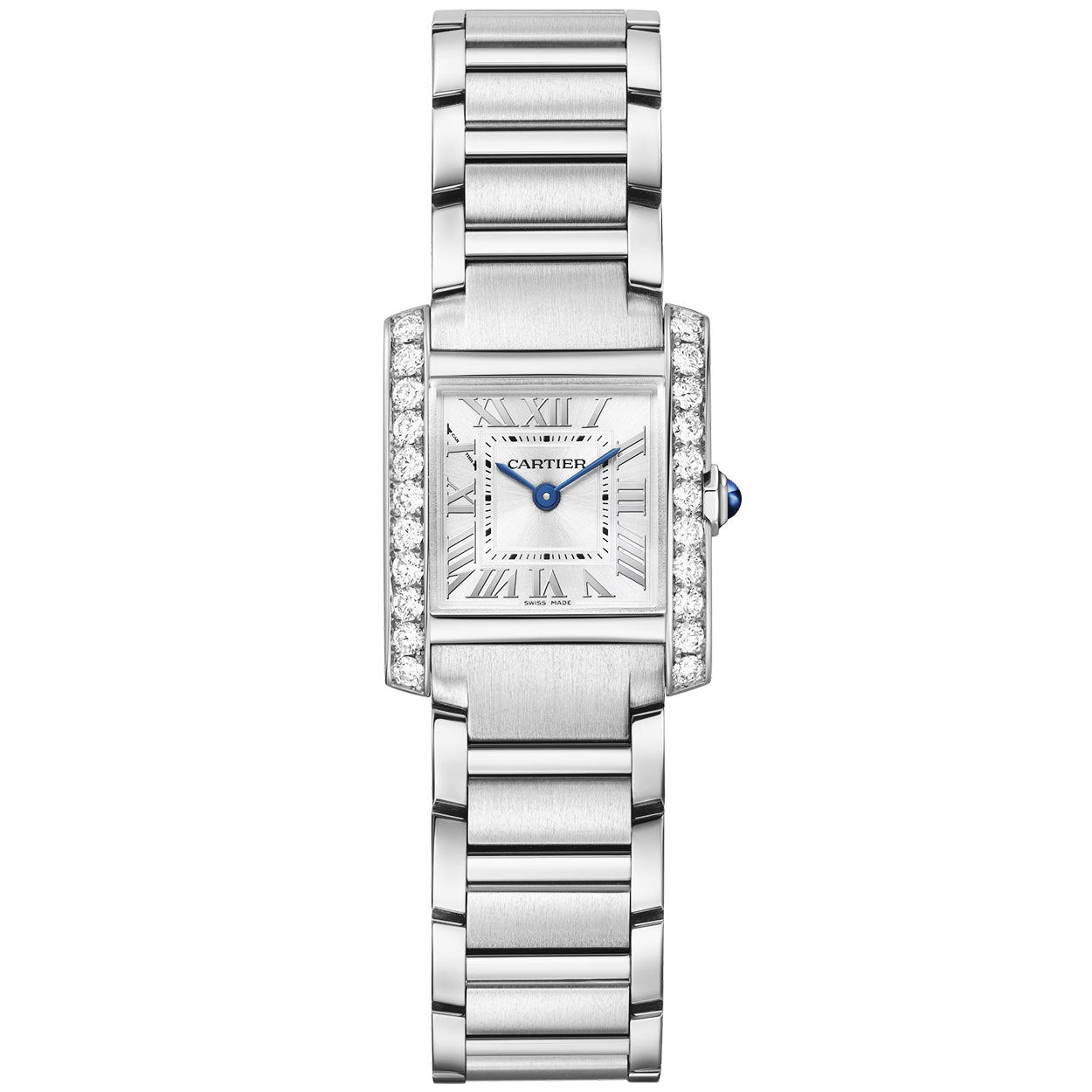 Cartier Tank Francaise Small Diamond Set Steel Bracelet Watch