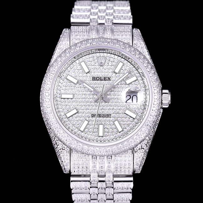 Rolex Date Just Iced Out Watch