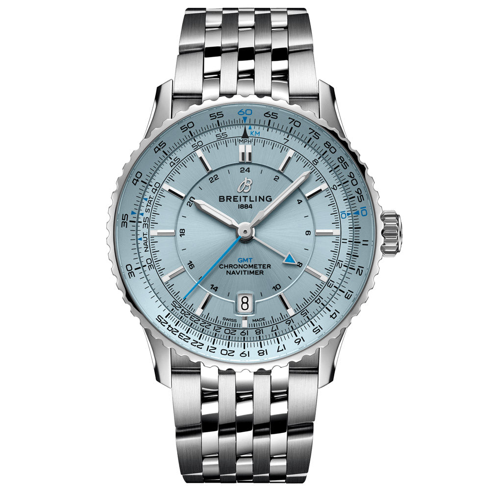 Breitling Navitimer GMT 41mm Ice Blue Dial Automatic Gents Watch A32310171C1A1