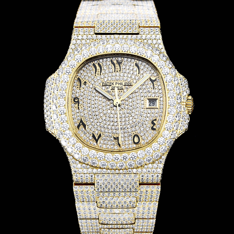 Patek Philippe Nautilus 5711 Yellow Gold Iced Out Watch