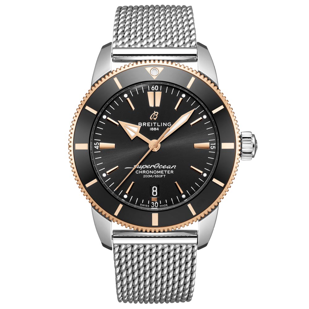 Breitling Superocean Heritage B20 44mm Black Dial 18ct Red Gold Steel Automatic Gents Watch UB2030121B1A1