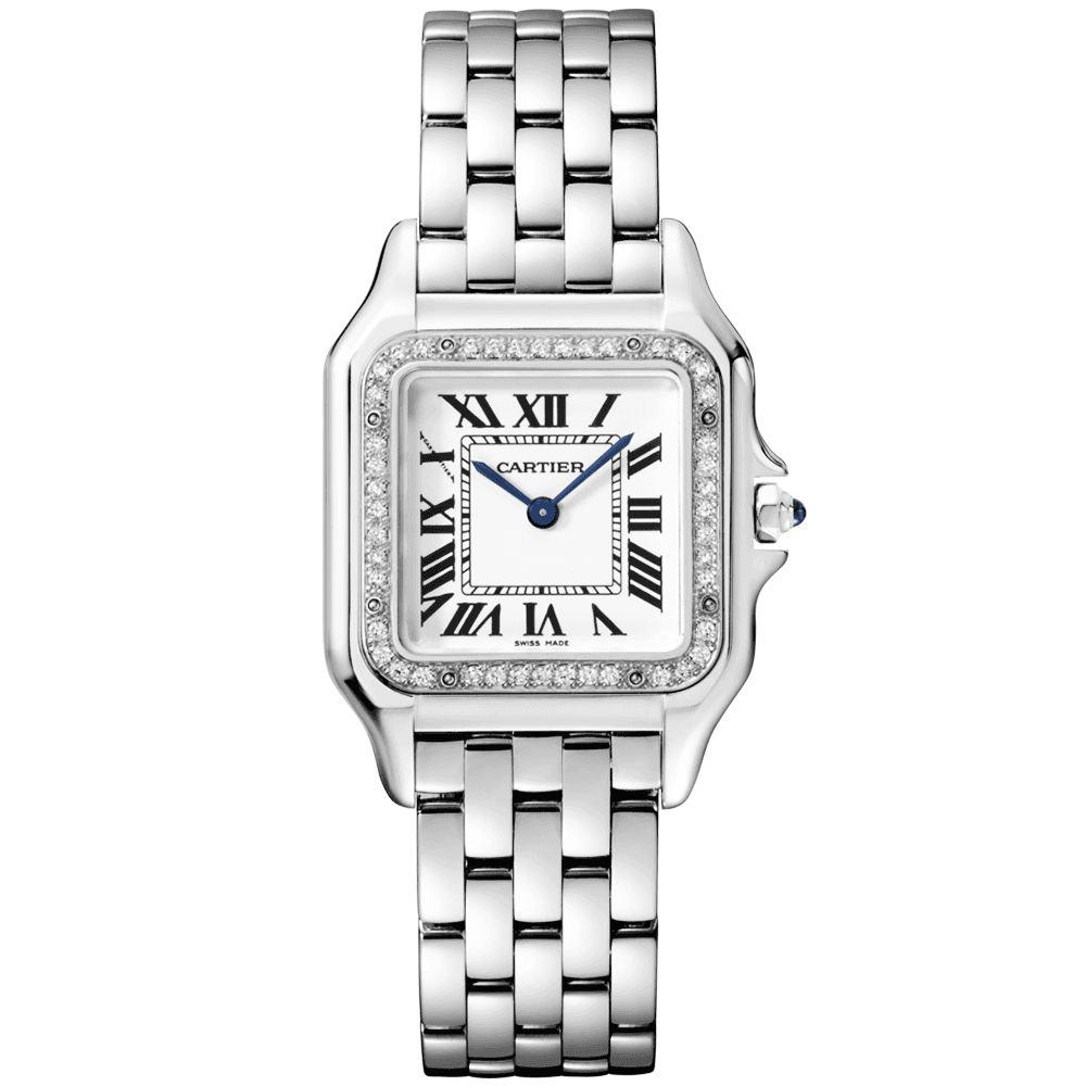 Panthere de Cartier Medium Steel Diamond Bezel Watch