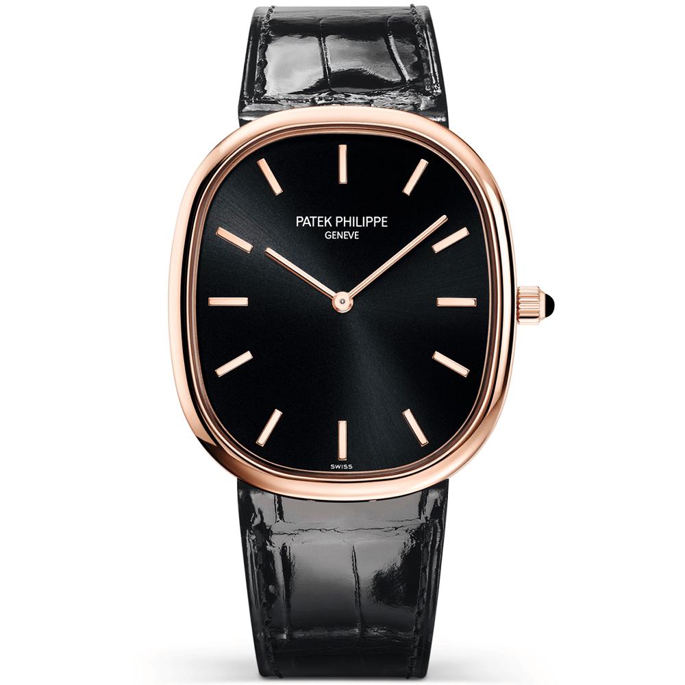 Patek Philippe Golden Ellipse 18ct Rose Gold Black Dial Men's Automatic Watch