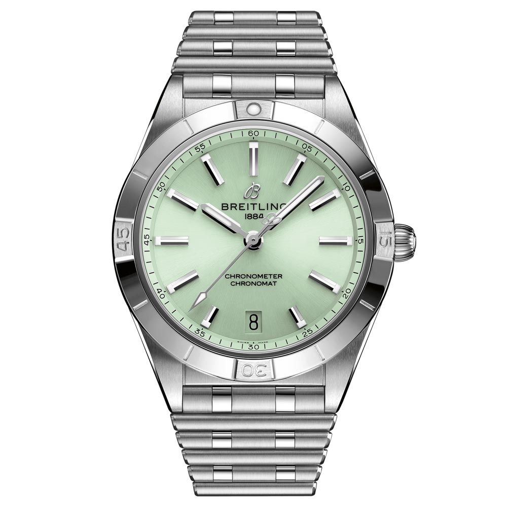 Breitling Chronomat 36mm Mint Green Dial Automatic Ladies Watch A10380101L1A1