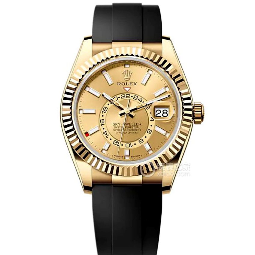 Rolex Sky Dweller Full Gold Oysterflex Watch