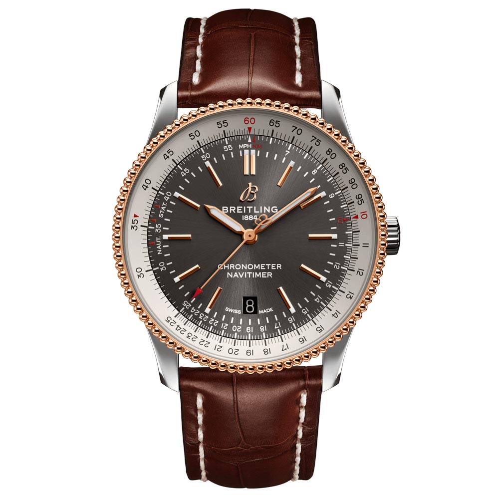 Breitling Navitimer 41mm Anthracite Dial 18ct Red Gold Steel Automatic Gents Watch U17326211M1P2